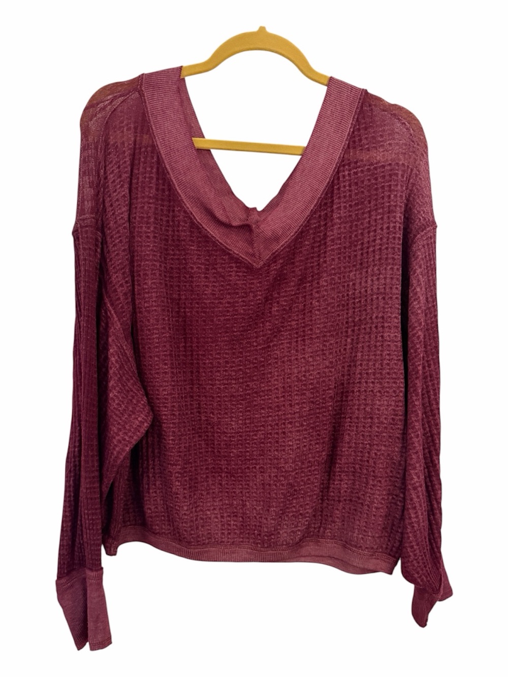 FREE PEOPLE S Maroon Purple South Side Pullover Top